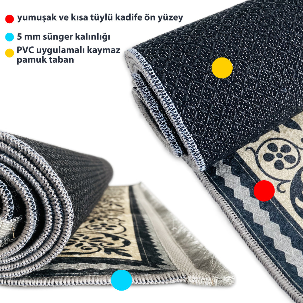 Kişiselleştirilebir Sünger Dolgulu Kaymaz Seccade 809