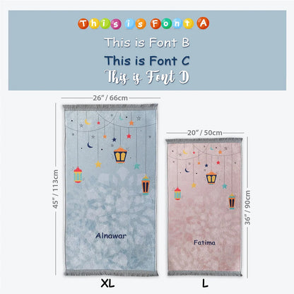 Kişiselleştirilebir Çocuk Seccadesi Gökkuşağı 411